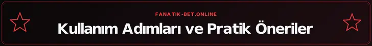 Kullanım Adımları ve Pratik Öneriler – fanatik-bet.online