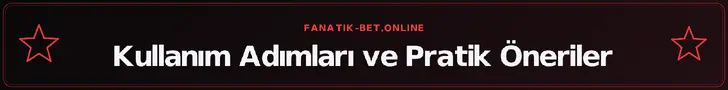 Kullanım Adımları ve Pratik Öneriler – fanatik-bet.online