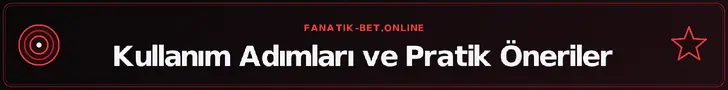 Kullanım Adımları ve Pratik Öneriler – fanatik-bet.online