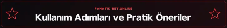 Kullanım Adımları ve Pratik Öneriler – fanatik-bet.online