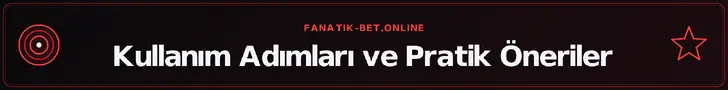 Kullanım Adımları ve Pratik Öneriler – fanatik-bet.online