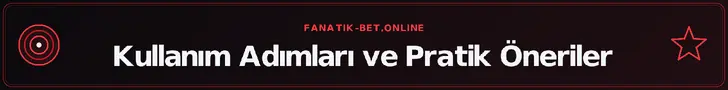 Kullanım Adımları ve Pratik Öneriler – fanatik-bet.online